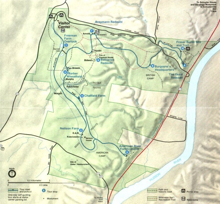 Map of Saratoga Battlefield Park