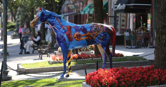 painted horse statue