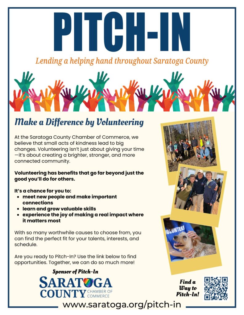 PitchIn 2025 Poster - Volunteerism Campaign from the Saratoga County Chamber PitchIn 2025 Poster - Volunteerism Campaign from the Saratoga County Chamber