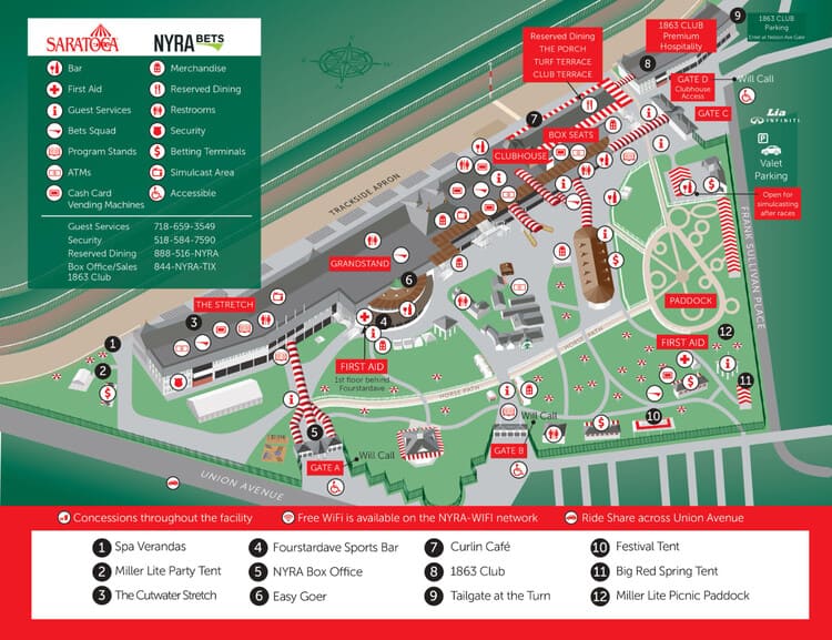 Saratoga Race Track Map